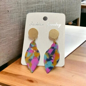 1 LEFT! Marbled Drop Earrings